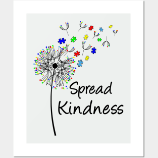 Autism Awareness Spread Kindness Dandelion Puzzle Posters and Art
